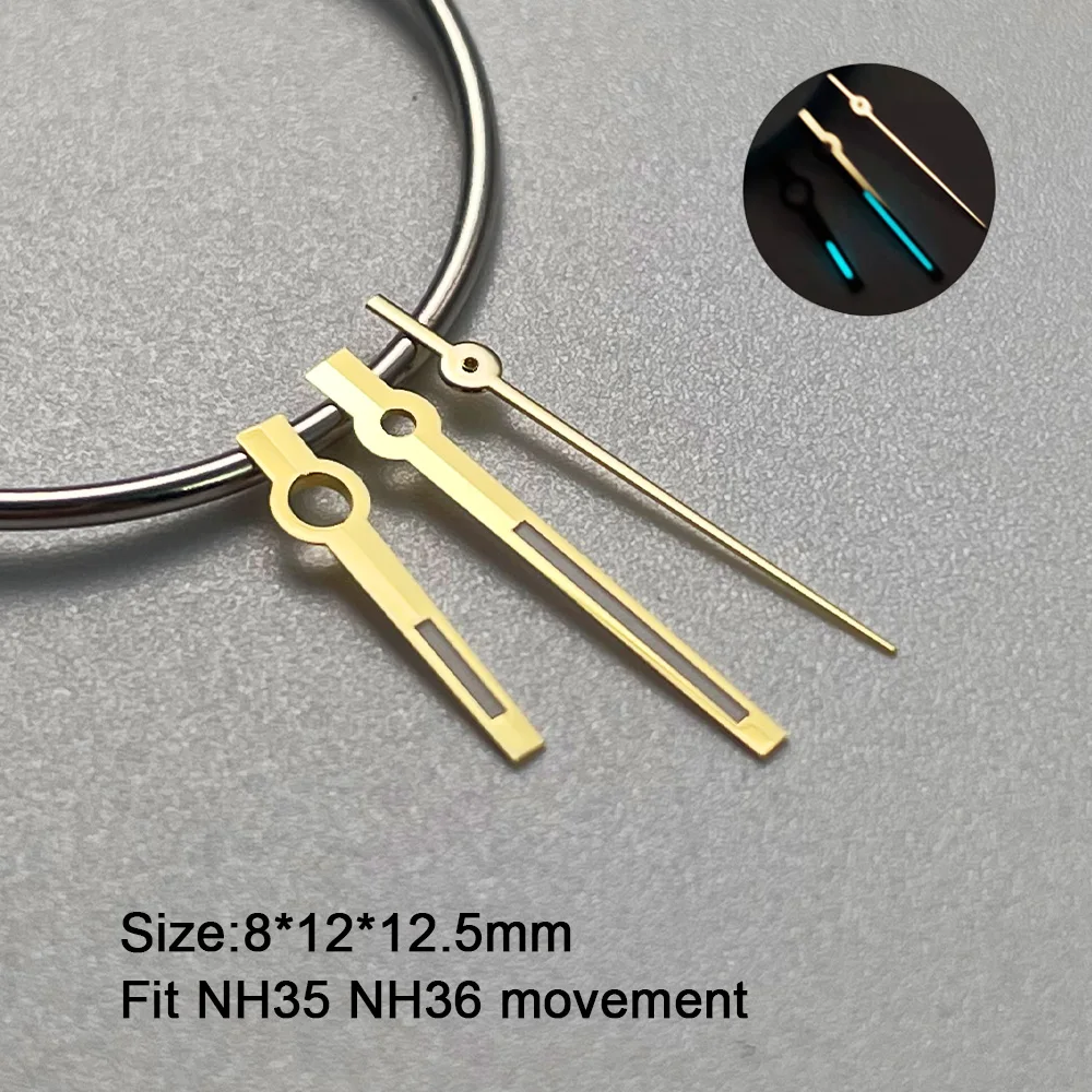NH35 Hands Watch Hands Blue Luminous Logbook Needle Silver Gold Rose Watch Accessories for Seiko NH35/NH36/4R/7S Movement