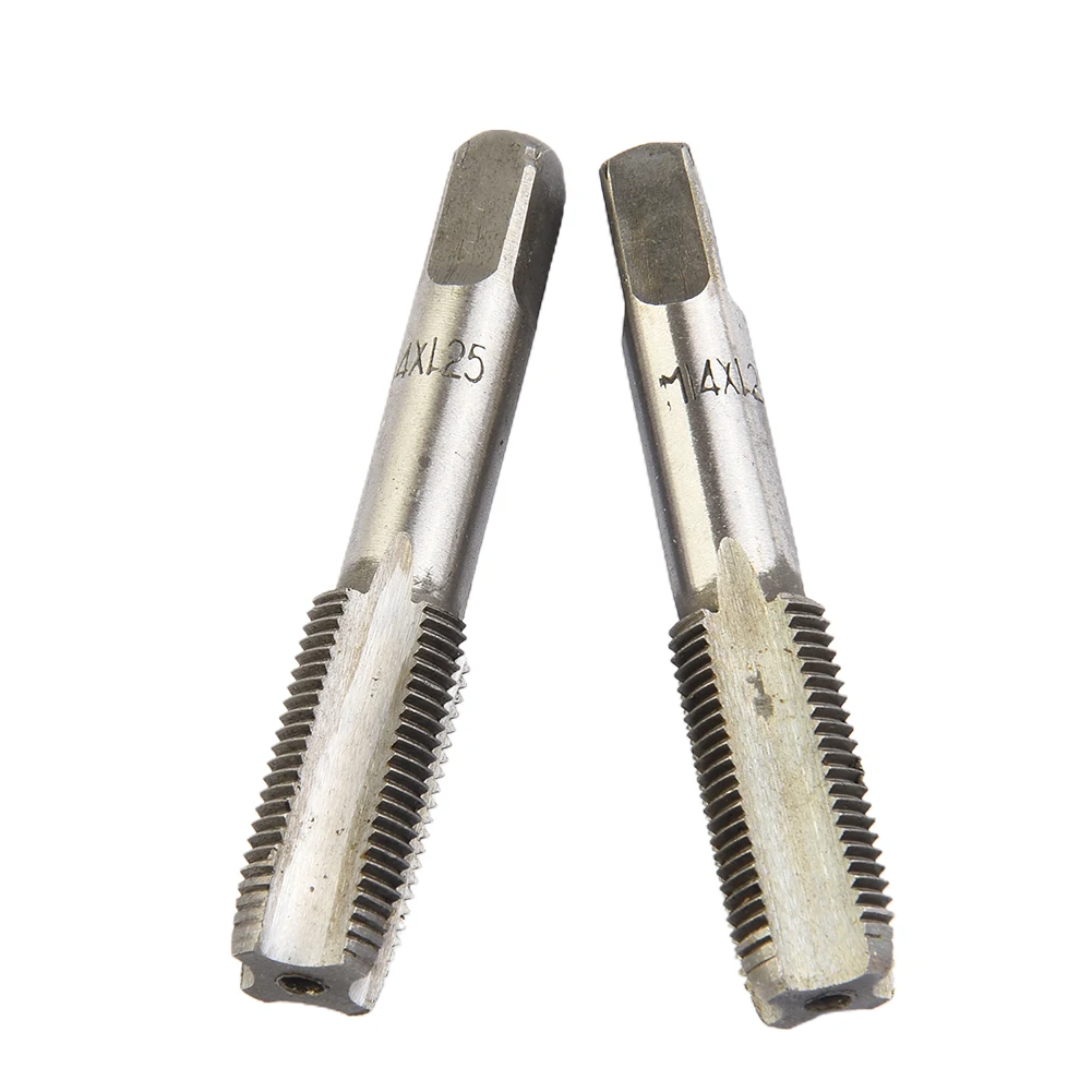 

2pcs HSS 14mm X 1.25 Metric Taper Plug Tap Right Hand Tap Drill Screw Set Thread Bearing Machine Spiral Point Straight Fluted