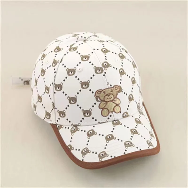 Beary Fashionable. 2 Style White/Khaki Cartoon Hats for Boys. 5