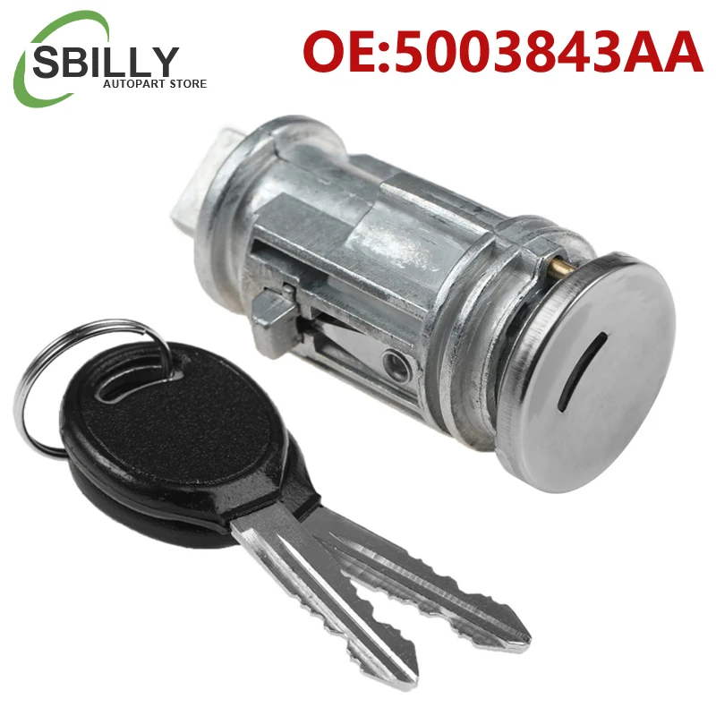 5003843AA Ignition Key Switch Cylinder Lock With 2 Keys 5003843AB for Chrysler Voyager Dodge Caravan Jeep Cherokee Plymouth