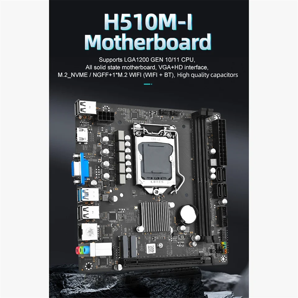 H510M-I Mini Itx マザーボード LGA1200 CPU 64GB DDR4 RAM 6xUSB2.0+