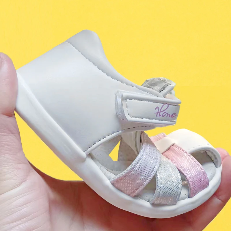 Super Quality 1pair Fashion Summer Children Orthopedic girl Sandals ,inner Genuine Leather, Kids Baby antiskid Soft Shoes