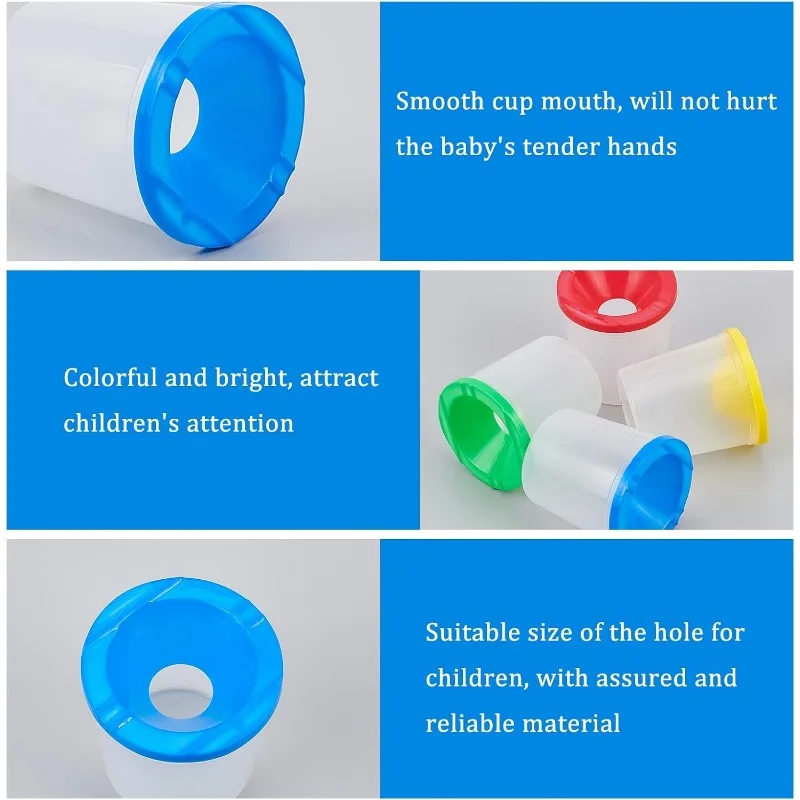 Kquepo Gobelets De Peinture Multicolores Gobelets De Peinture En Plastique Avec Couvercles Pour Enfants, Gobelets De Couleur D'Apprentissage Anti-Déversement Pour Artiste