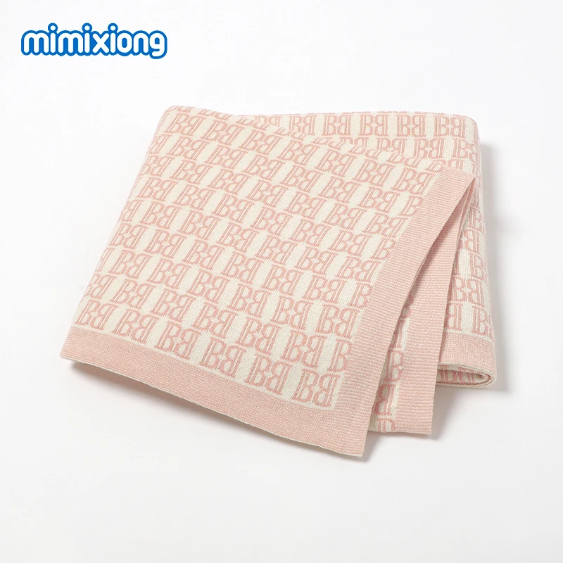 Baby Cotton Blankets for Newborn Boys Girls Knit Stroller Bassinet Swaddle Wrap Quilts 100*80cm Infant Receiving Mat Accessories