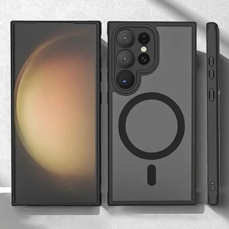 Magnetic Luxury Matte Shockproof Case with Lens Protection and Magsafe Compatibility