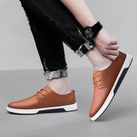 Genuine Leather Mens Designer Business Oxford Shoes Winter Fluffy Flat Shoes Breathable Mens Driving Men's Lace-up Walking Shoes 2