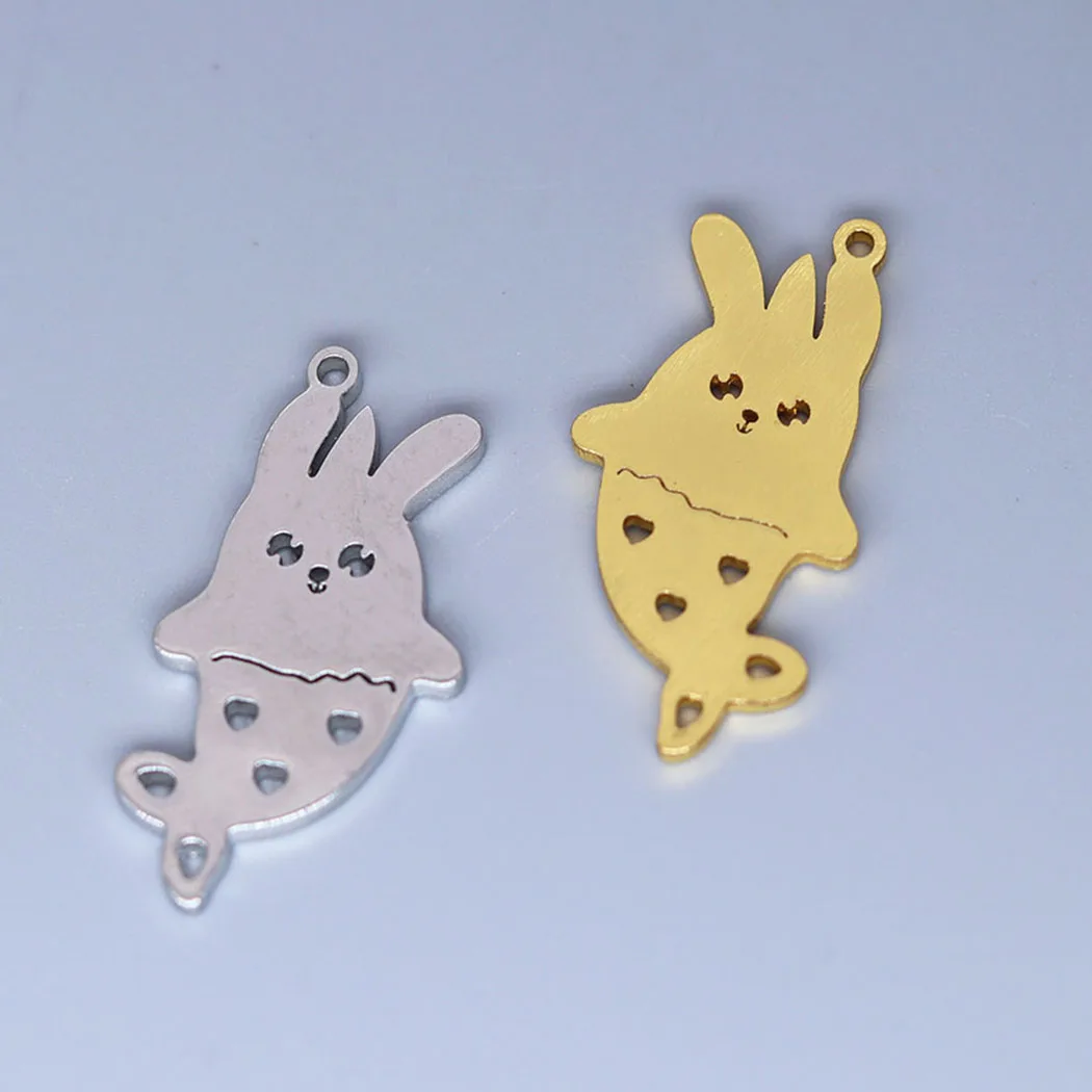 

3pcs Cute Unicorn Mermaid Animal Bunny Demon Charm Pendants Making DIY Stainless Steel Handmade Finding Jewelry