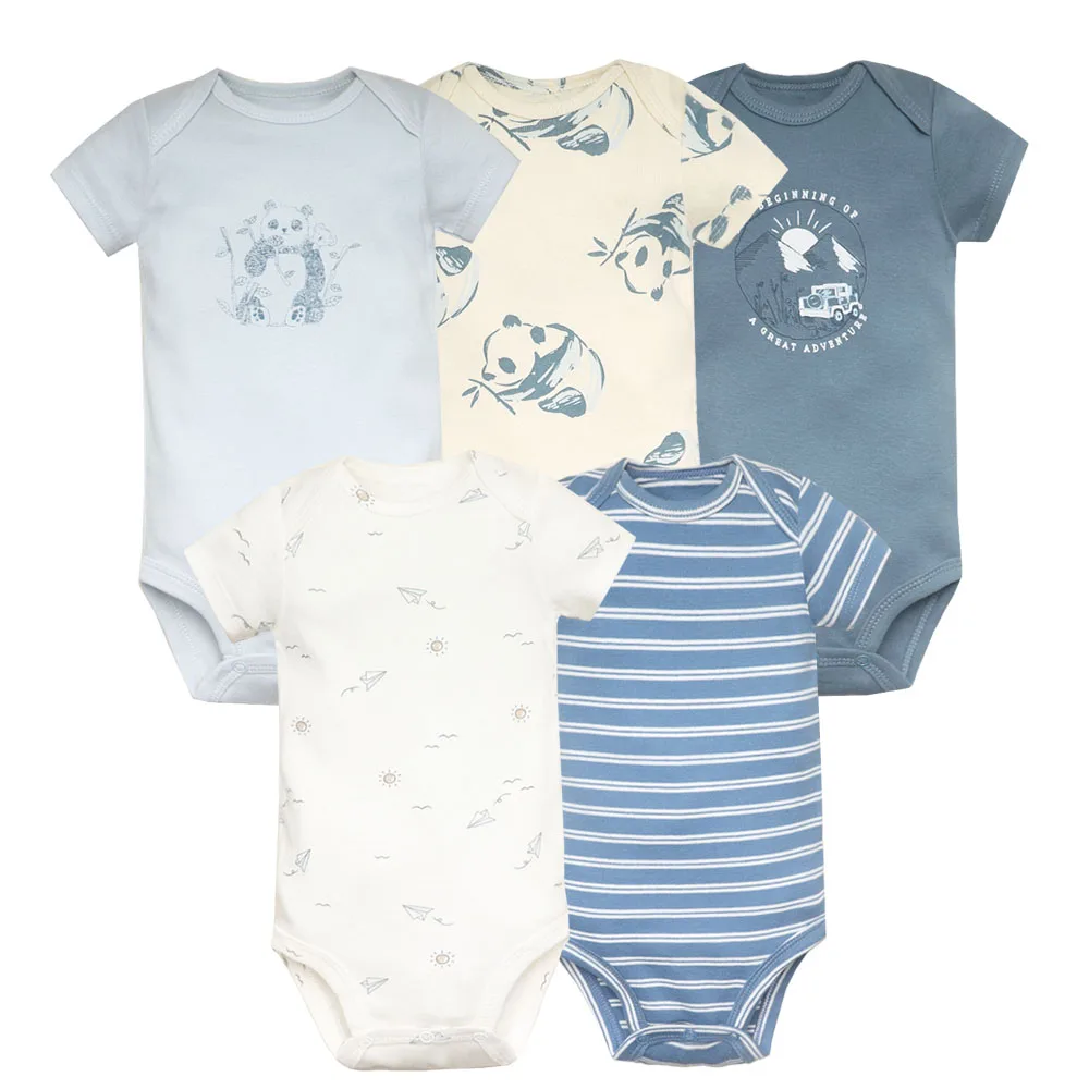 5Pcs Dinosaur Baby Bodysuits 6