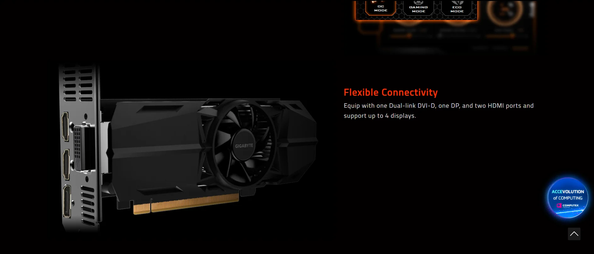 Description Picture 6 of itemGIGABYTE GeForce GTX 1050Ti OC Low Profile 4G Video Card  GTX 1050Ti GTX1050 NVIDIA 14nm GDDR5 4GB PCI Express 3.0 16X 128bit