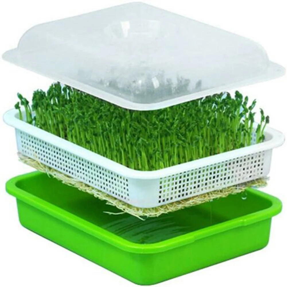 Microgreens Hydroponic Germination Tray Double Layer Sprout Plate Nursery Pots Soilless Cultivation Planting