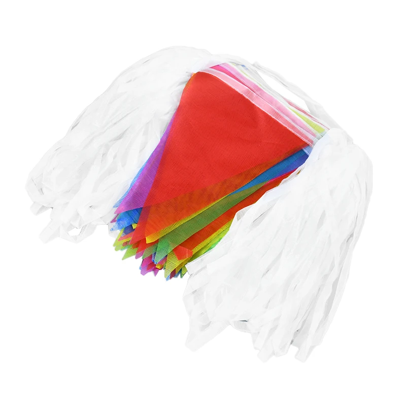 50M 100Flag Colorful Triangle Bunting Garland Kids Happy Birthday Party Decoration Wedding Baby Shower Outdoor Hanging Banner