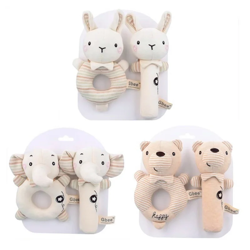 خشخيشة أطفال قطيفة على شكل حيوانات