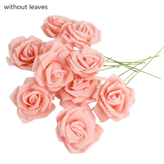 10/20/30 Heads 8CM Artificial PE Foam Rose Flowers Bride Bouquet Flower For Wedding Party Decorative Scrapbooking DIY Flower F07 rose pink