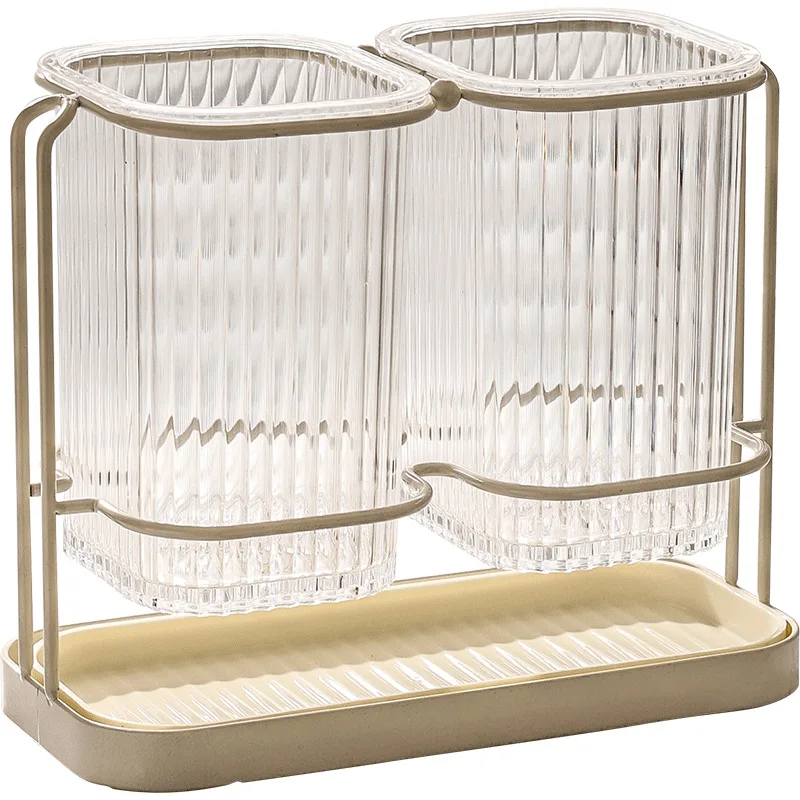 Household Chopstick Holder Luxury Kitchen Cutlery Storage Box Draining Rack Wall-mounted Chopstick Cage Home Living Supplies