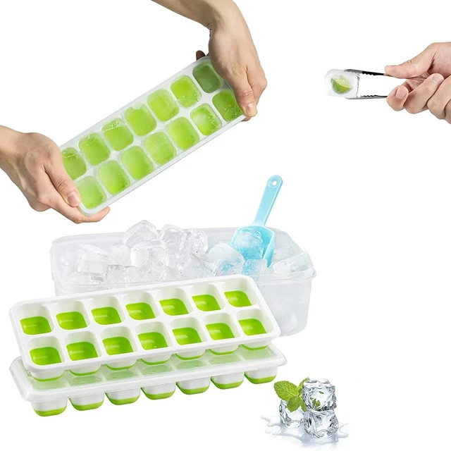 14 Grids Ice Cube Trays Reusable Silicone Ice cube Mold Fruit Ice Maker  with Removable Lids Kitchen Tools Freezer Summer Mould - AliExpress