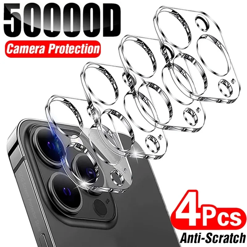 

4Pcs Full Cover Protective Glass For Iphone 11 12 13 Pro Max XR X Camera Protector iphone 14 Pro Max Transparent Lens Protector