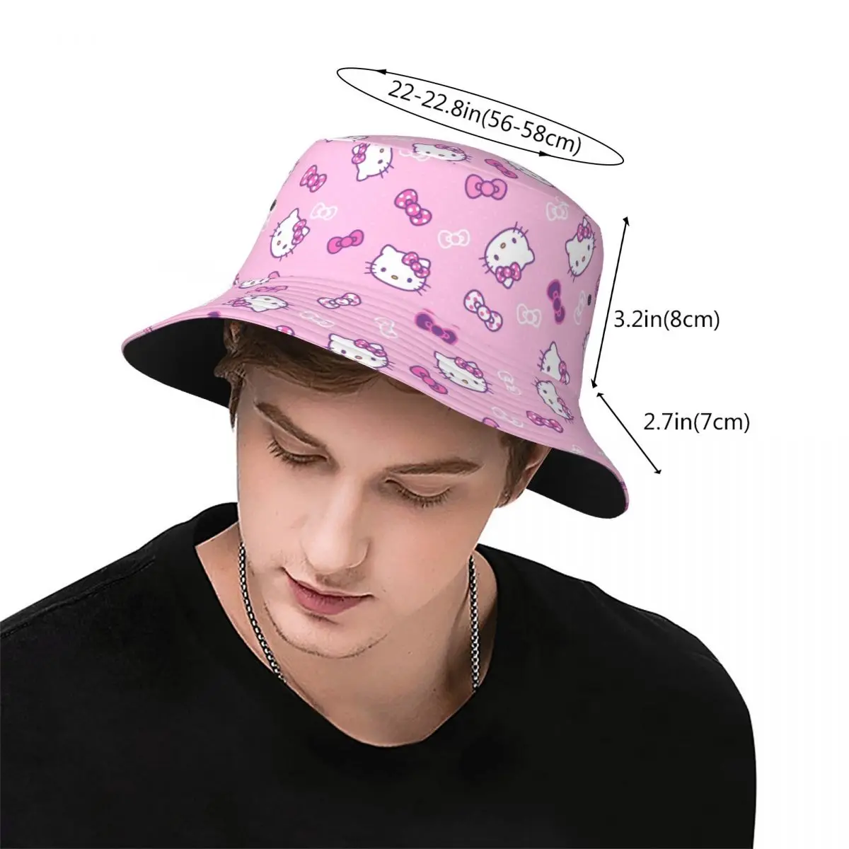 Sanrio Hello Kitty Bucket Hat for Teen Summer Travel Kitty White Bob Hat for Camping Caps 3