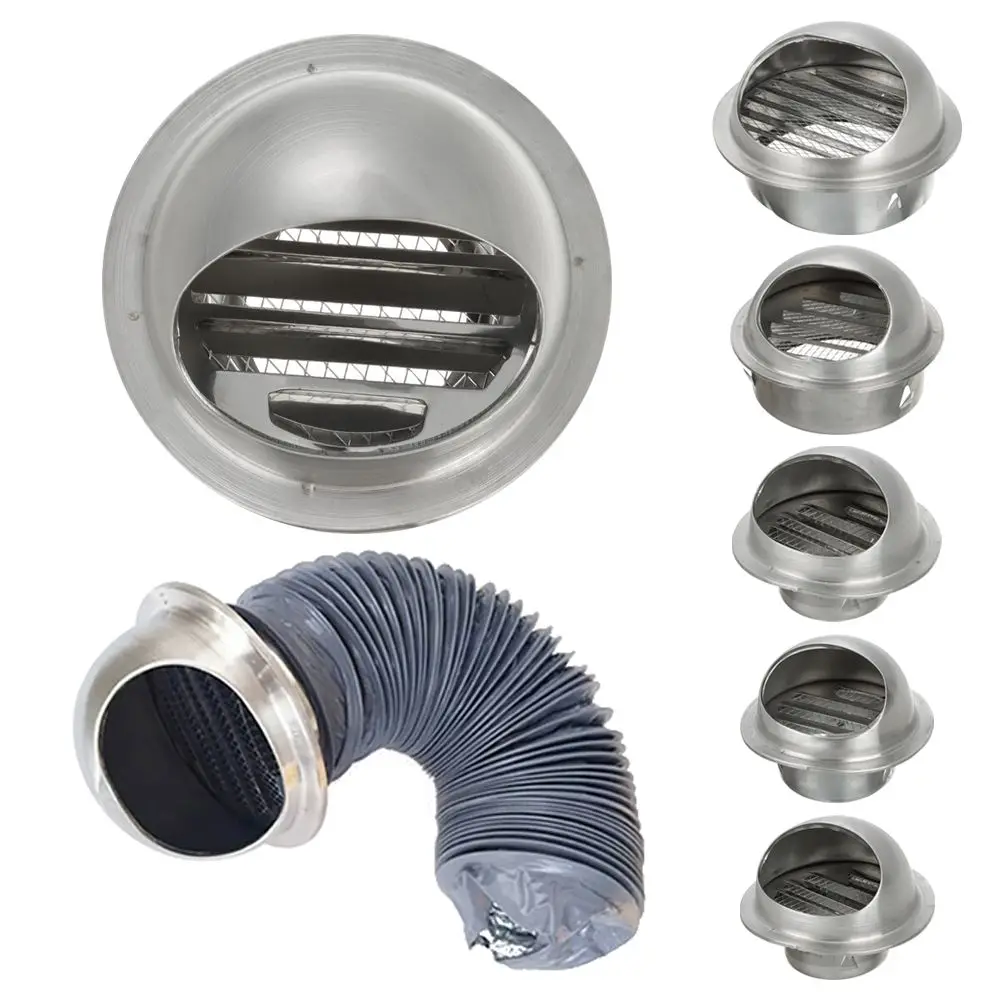 

Pest Anti-bird And Rat Round Exterior Wall Air Vent Ducting Ventilation Grilles Vent Outlet Cover Vents Waterproof Cap