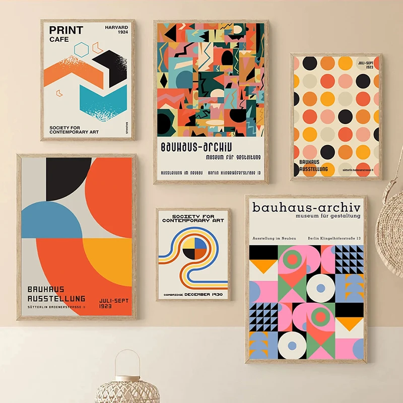 

Bauhaus Abstract Geometric Line Wall Art Posters and Prints Nordic Canvas Paintings Pictures for Living Room Home Decoration