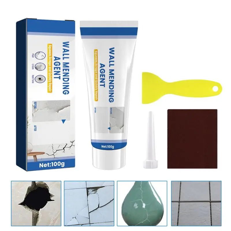 

Wall Repair Paste Drywall Repair Spackle Kit 100g Multifunctional Easy To Use Quick Drywall Repair Putty With Scraper Filling