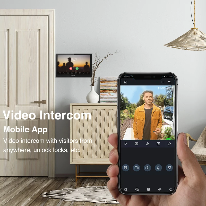 Dahua VTH5341G-W Android POE 10palcový digitální halové monitor video interkom vestavěný reproduktor bezdrátový doorbell chytrá domácí securit