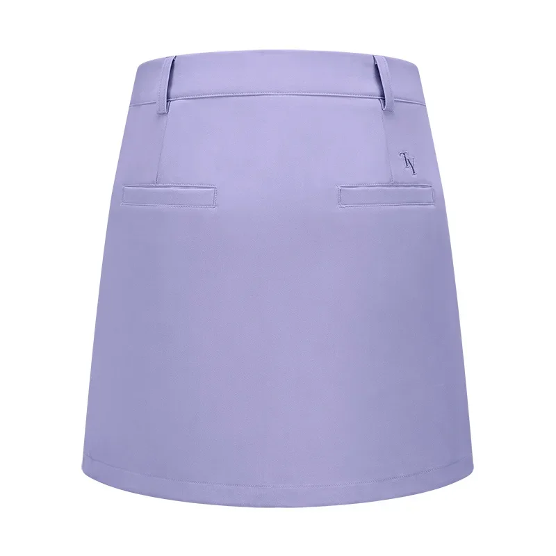 TTYGJ Golf Skirts for Women High Waist A Slim Ladie Tennis Skirt Double Pleated Overskirt Anti-exposure Sports Badminton Skirt