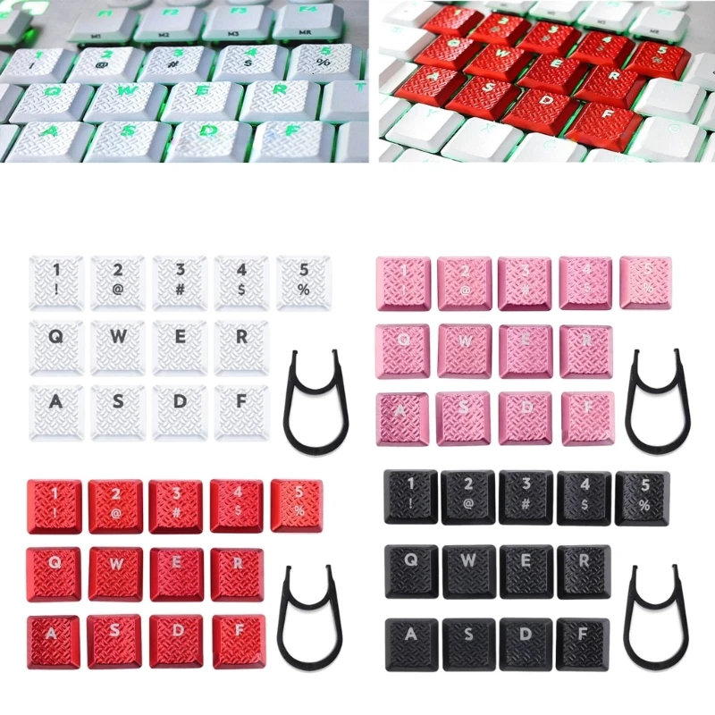 

13Pcs Keycap,DIY ABS Backlit Keycap Non-slip Texture Keycaps for Logitech G915\G913 G815\G813\TKL RGB Keyboard for Gaming