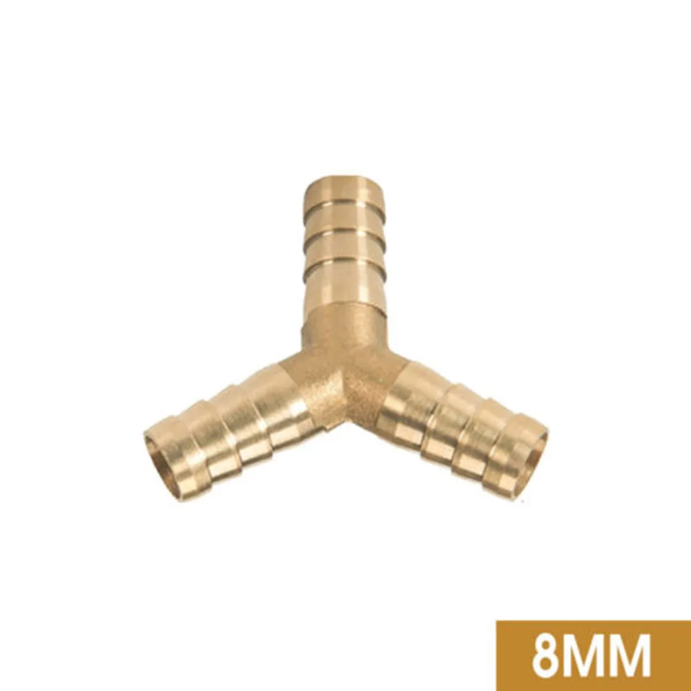 Durable Flexible Connector 3 WAY Joiner Joiner Tee Connector 6mm 8mm 10mm 12mm All Copper Material Brass Fuel Hose