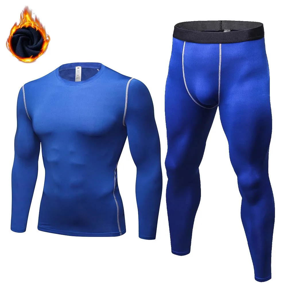 Men's Plus Velvet Long Johns Winter Breathable Thermal Underwear Sets