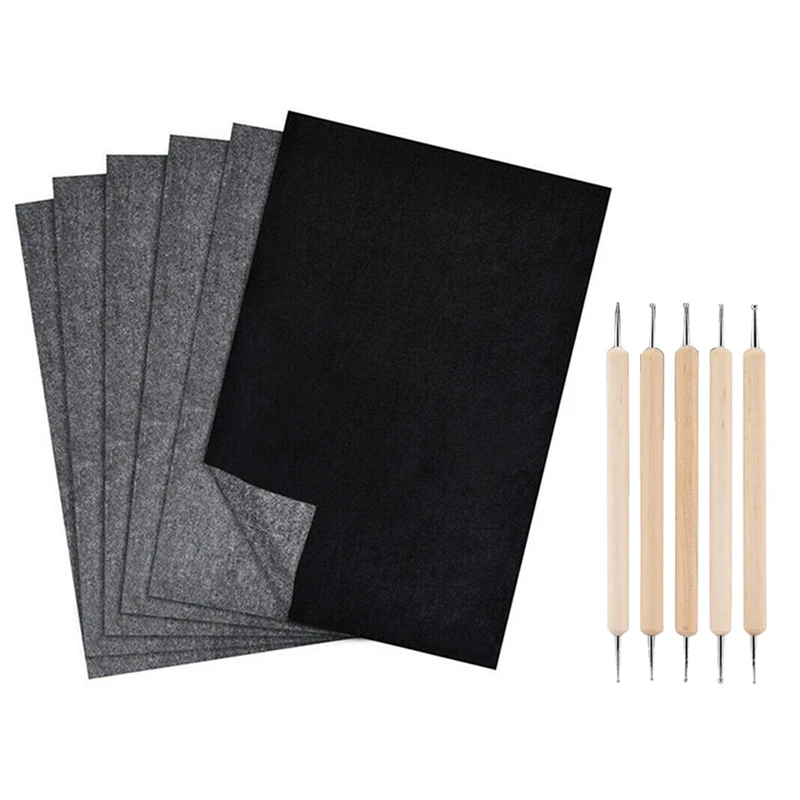 

Carbon Transfer Paper 11.5 X 8.3 Inch A4 Tracing Paper Carbon Graphite Paper With Embossing Stylus Black
