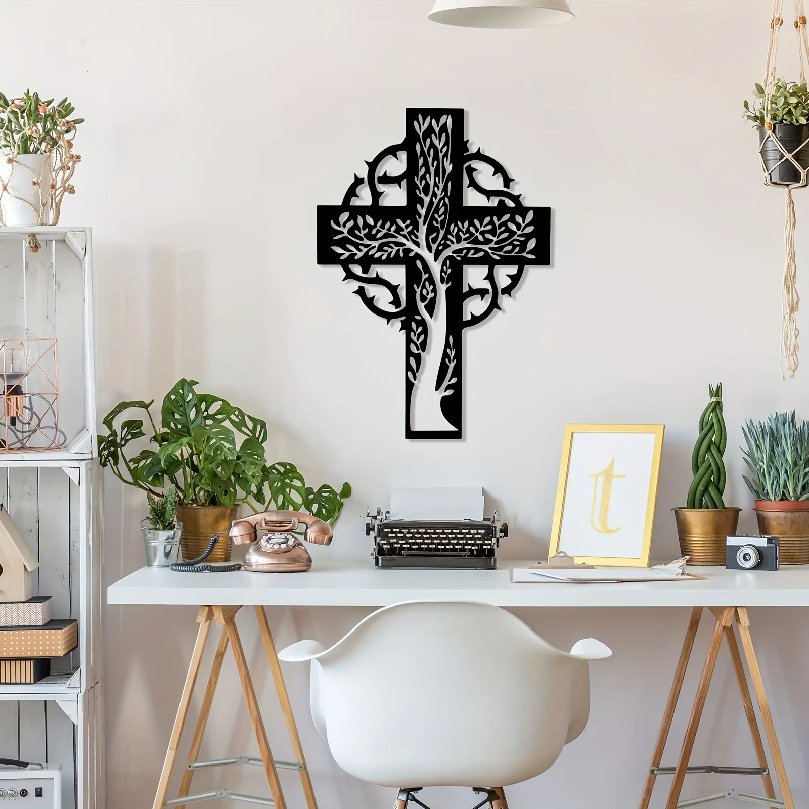 

Black Metal Cross Tree Of Life Symbol Wall Decoration Religious Kitchen Decoration Wall Cross Family Decoration