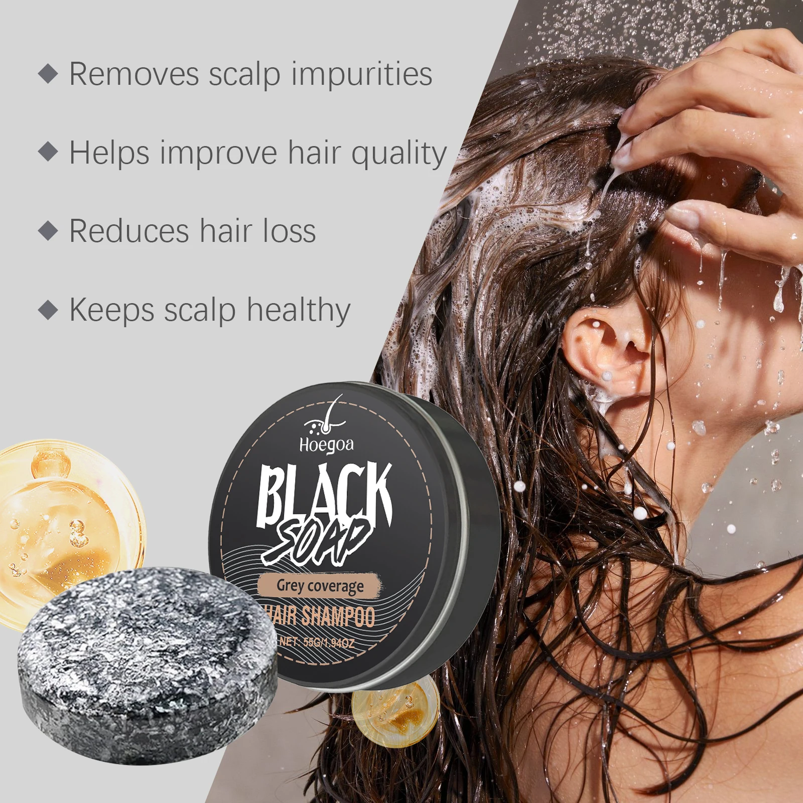 Polygonum Multiflorum Shampoo Bar-Gentle & Moisturizing,Cleanses Scalp,Improves Hair Quality, Nourishes Locks for Smooth Strands