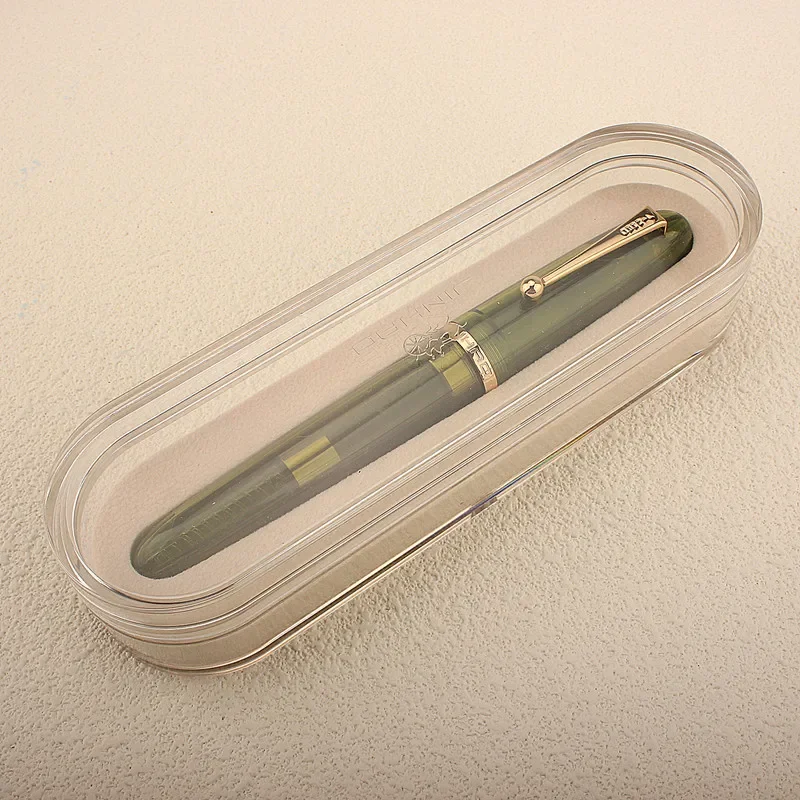 Jinhao 9019 Transparent Color Resin Heartbeat Fountain Pen 0.5mm Ink Student School Stationery Business Office Supplies Gift 6