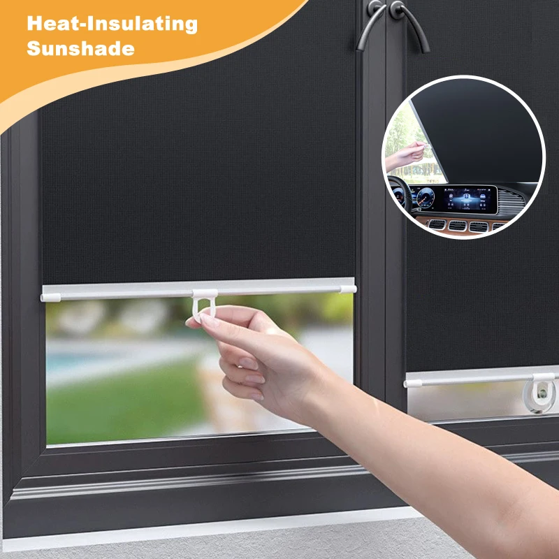Roller Blinds Cordless Retractable Solar Window Blinds Vehicle Curtain Supplies Interior Guard Total Blackout