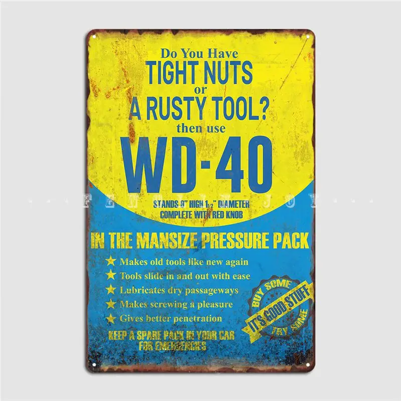 Wd40 Vintage Ad Sign Metal Sign Wall Murale Home Design Wall Decor Tin Sign Poster