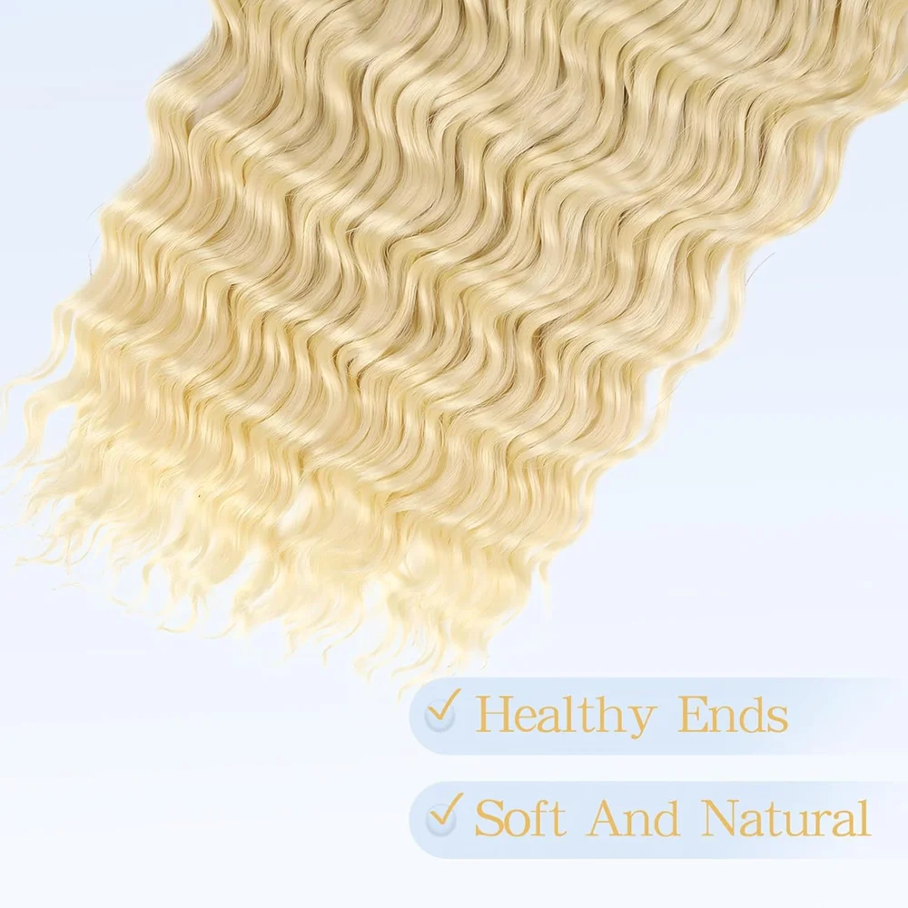 30 inch Synthetic Ocean Wave Crochet Hair Long Blonde Deep Wave Curly Braiding Hair Soft Curly Crochet Hair For Black Women