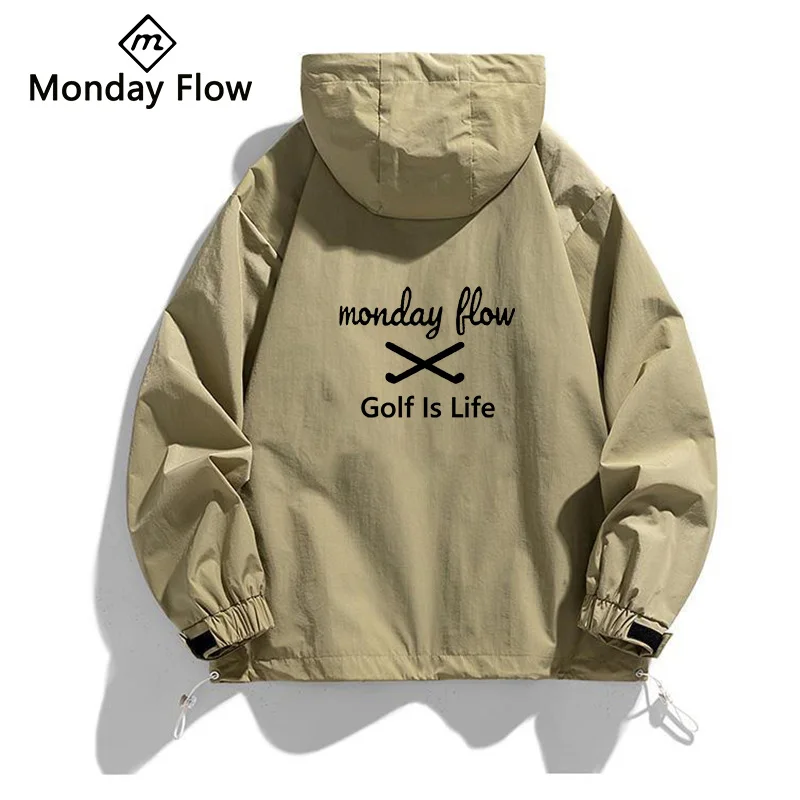 

Mondayflow Autumn Korean New Golf Apparel Men's Long Sleeve Coat Half Zip Golf Jacket Windbreaker Outdoor Sports Golf Clothes