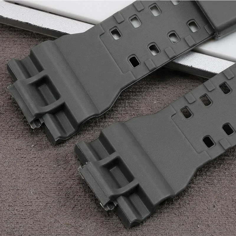 Black Waterproof 16mm Silicone Rubber Watch Strap Replacement Band