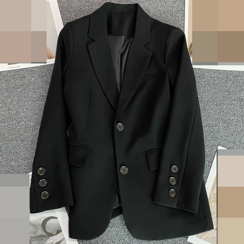 Pink casual small suit jacket women\'s design  niche loose top spring and autumn student suit women  blazer feminino