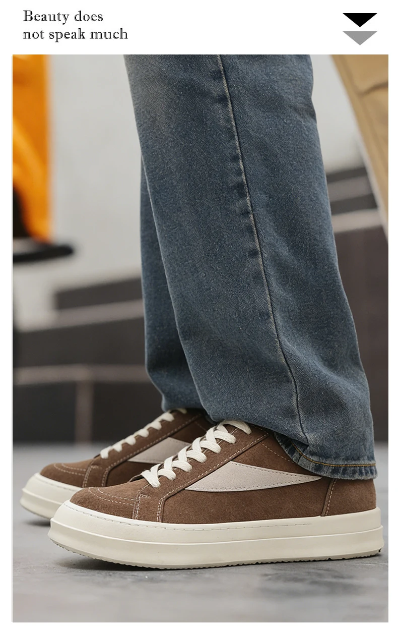 Men's Casual Platform Vulcanised Trainers Comfortable Sneakers_voghion.com