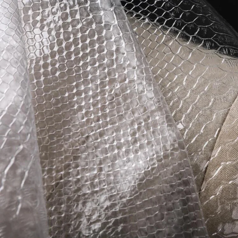 Transparent/frosted TPU waterproof fabric snake skin pattern tarp creative bottoming shirt skirt clothing fabric for DIY sewing