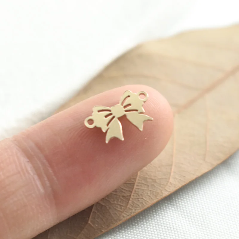 Mit 14-karätigem Gold gefüllte Schleifenverbinder – süße Girly-Schleifenverbindung für Armband- oder Halsketten-Schmuckzubehör – dauerhafte Schmuckversorgung – Detail 12
