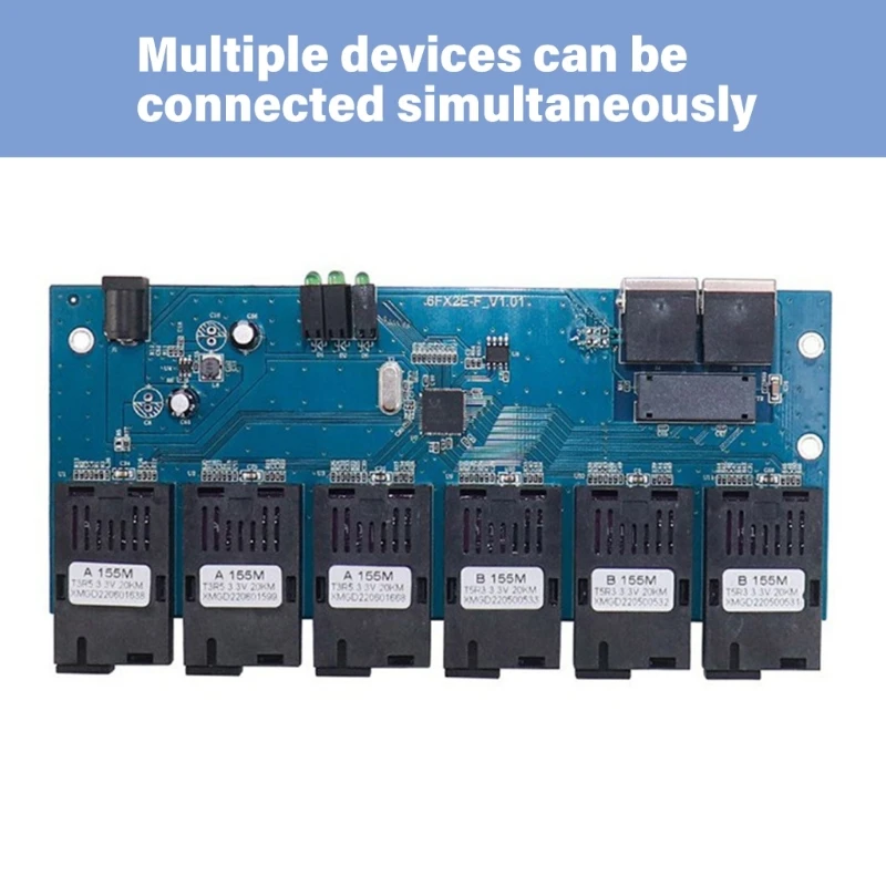 3A 3B Fast Ethernet 10/100M Ethernet Switches Fiber 6 Port 20KM 2 UTP RJ45 Fast Erhetnet Fiber Optical Switches