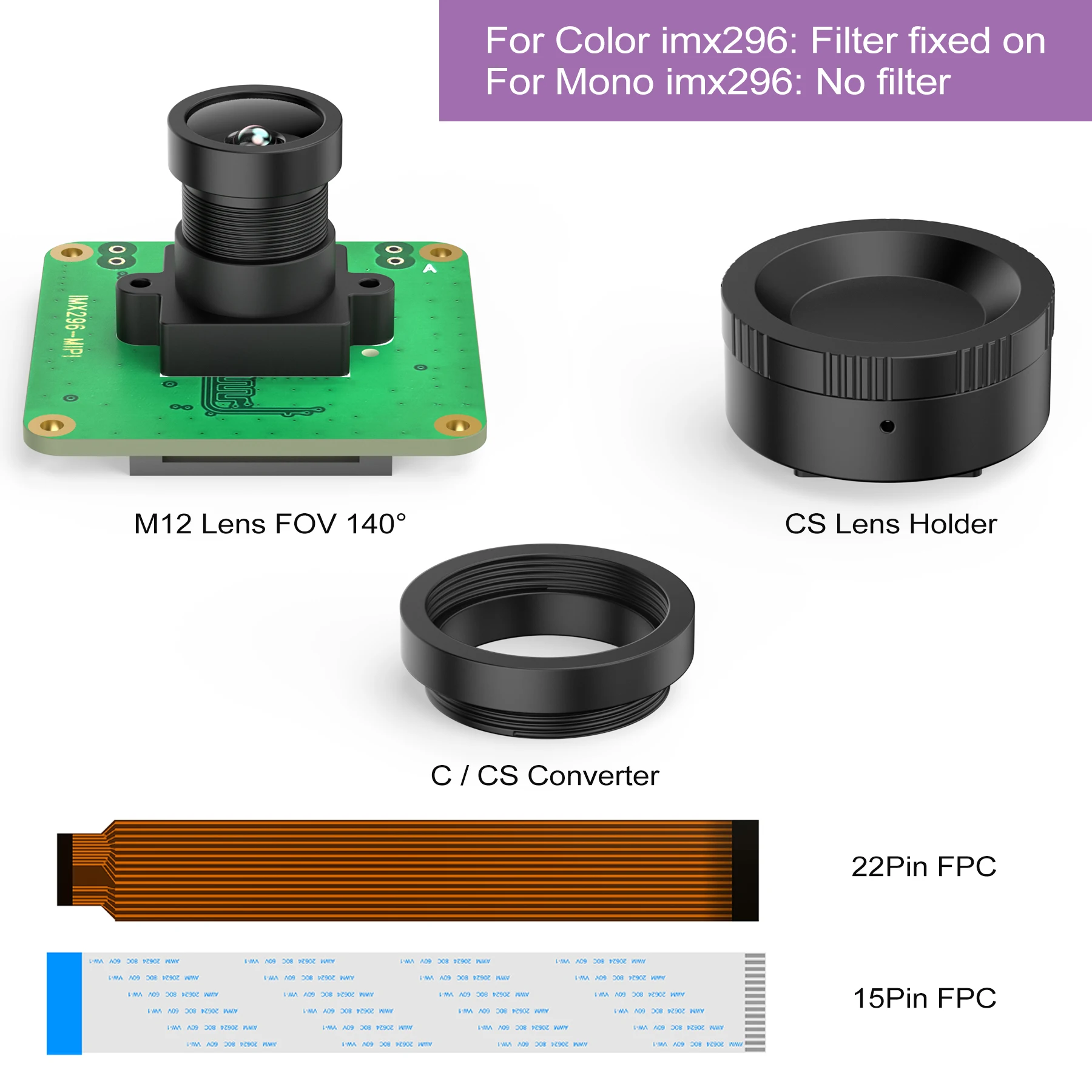 CAM-IMX296Color-GS, �÷� ���� ���� �ܺ� Ʈ���Ű� �ִ� Raspberry PI GS ī�޶�