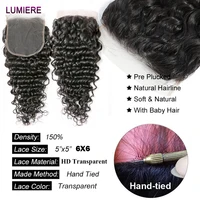 Brazilian Human Hair Lace Frontal Closure Only Loose Deep Wave Lace Closure Curly Straight Body Wave Lace Closure OnlyPreplucked 2
