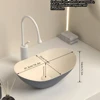 Modern Oval Ceramic Vanity Sink, 16.3"X9.8" - Elegant Bathroom Washbasin With Drainage Accessories (Faucet Not Included) 6