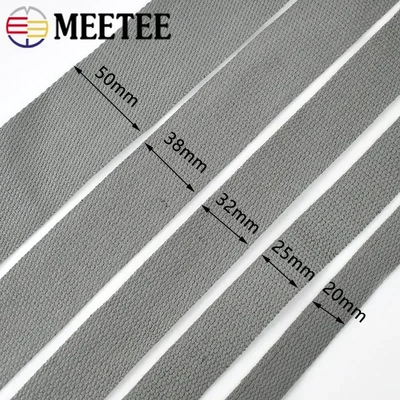 Cotton Webbing Tapes 4Meters 1.3mm Thick 20-50MM Backpacks Strap Band Garment Ribbons Belt DIY Sewing Decoration Accessories