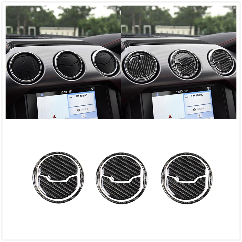 

9 шт., наклейки на панель вентиляционного отверстия из углеродного волокна для Ford Mustang 2015-2023