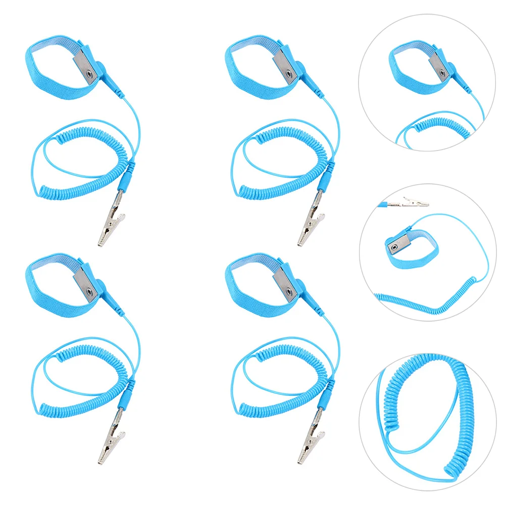 

4/6pcs Anti-Static Wrist Strap Adjustable ESD Wrist Strap With Grounding Wire Wrist Straps Electrostatic Prevention Wrist Strap