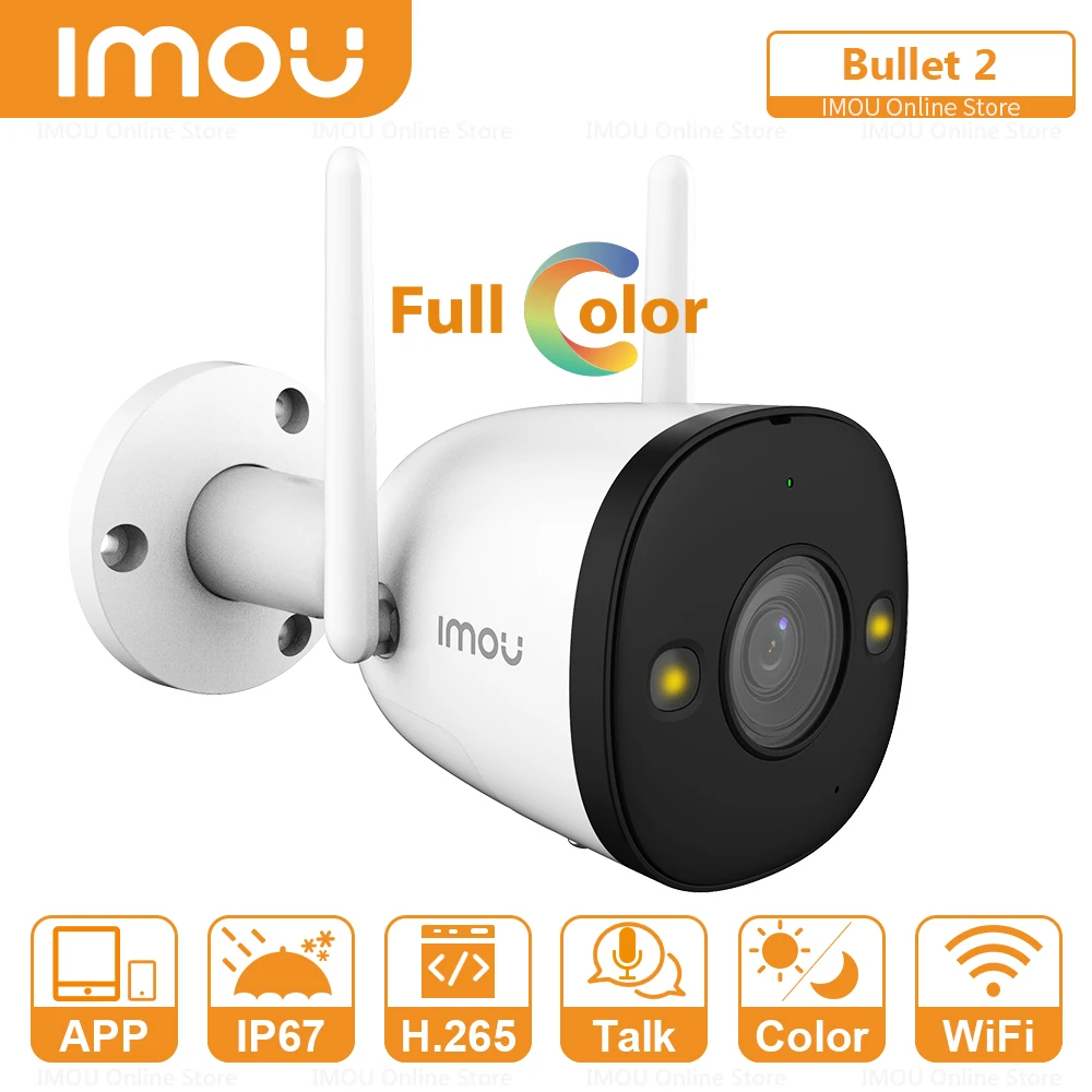 

IMOU Outdoor Dual Antenna Full Color Wifi IP Camera Two-Way Audio Active Deterrence IP67 Weatherproof Built-in Hotspot Bullet 2